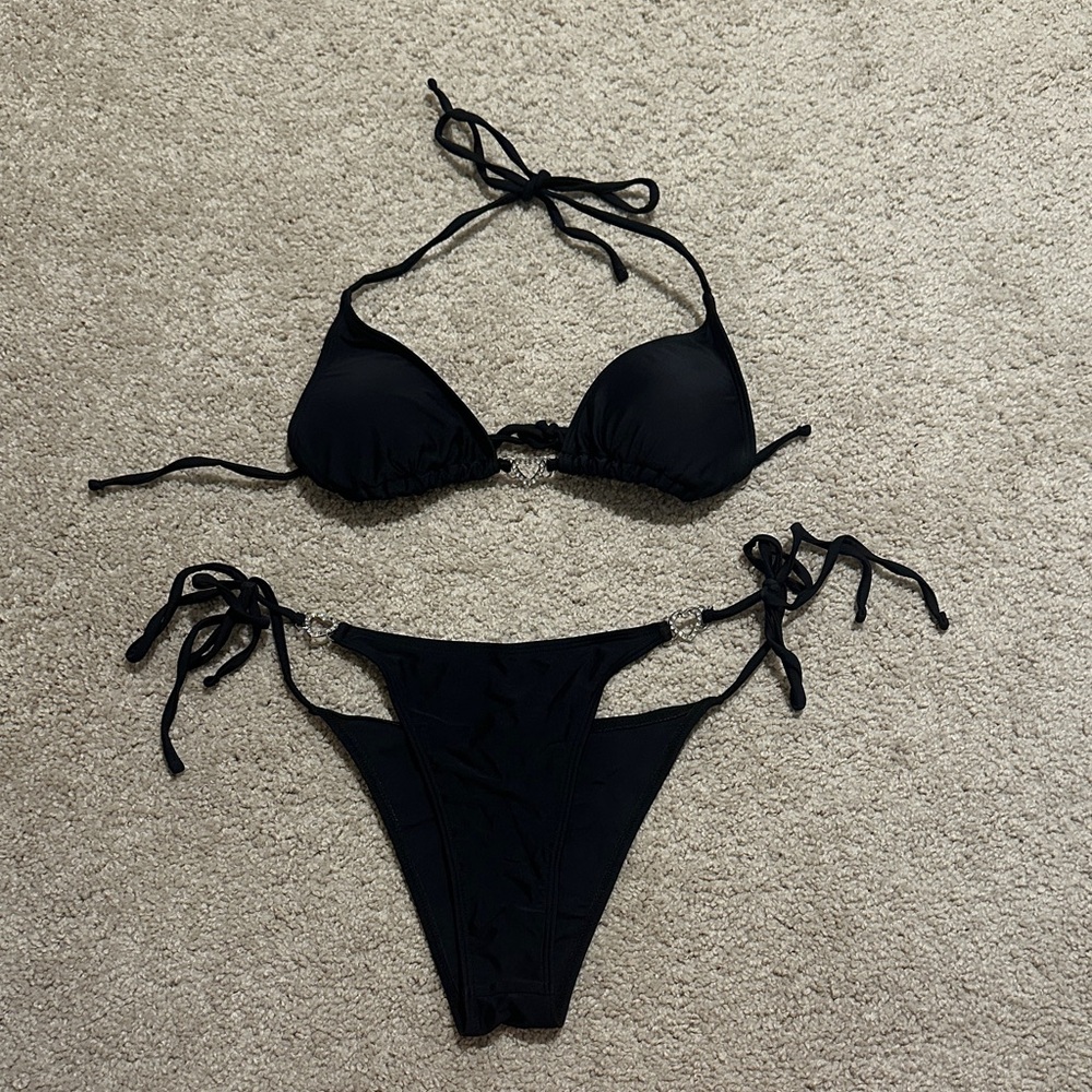 SHEIN Elegant Black Bikini Set